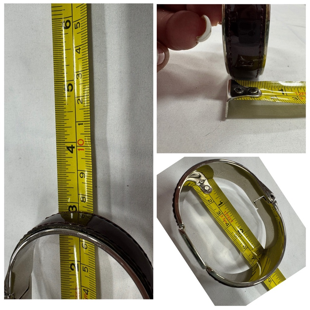 Gucci Burgundy Patent Leather Bangle Bracelet - Picture 5 of 5